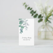 Eucalyptus Greenery QR Code Visitekaartje (Staand voorkant)