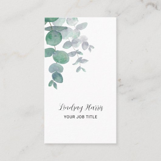 Eucalyptus Greenery QR Code Visitekaartje (Voorkant)