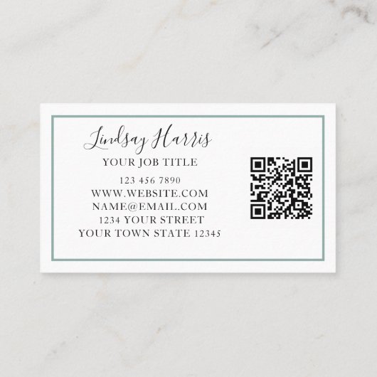 Eucalyptus Greenery QR Code Visitekaartje (Achterkant)