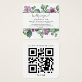 Eucalyptus Greenery QR Code Weddenschap RSVP Card Vierkante Visitekaartjes (Voorkant /achterkant)