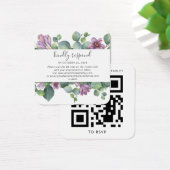 Eucalyptus Greenery QR Code Weddenschap RSVP Card Vierkante Visitekaartjes (Bureau)
