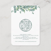 Eucalyptus Greenery QR Code Weddenschap Visitekaartje (Achterkant)