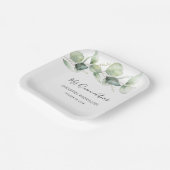 Eucalyptus Greenery Quinceanera 15e verjaardag Papieren Bordje (Gebogen)