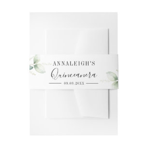 Eucalyptus Greenery Quinceanera 15e verjaardag Uitnodigingen Wikkel