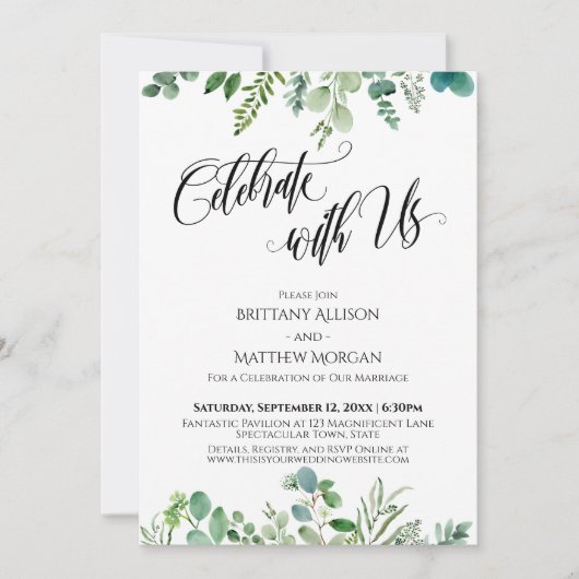 Eucalyptus Greenery Reception Kaart (Voorkant)