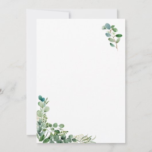 Eucalyptus Greenery Reception Kaart (Achterkant)