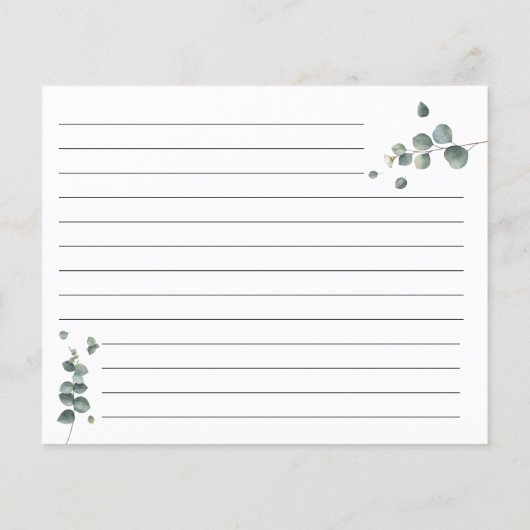 Eucalyptus greenery Recipcard Flyer (Achterkant)