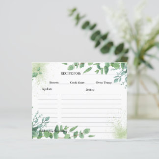 Eucalyptus Greenery Recipe Kaart Vrijgezellenfeest