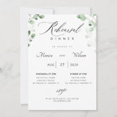 Eucalyptus Greenery Rehearsal Dinner Invitation Kaart (Voorkant)