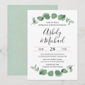 Eucalyptus Greenery Rehearsal Dinner Invitation Kaart (Voorkant / Achterkant)