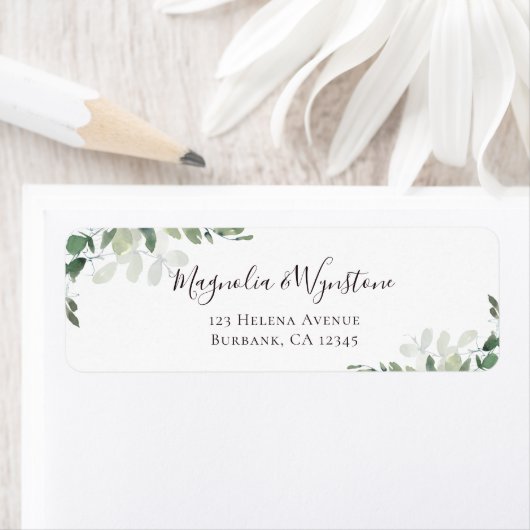 Eucalyptus Greenery Return Address Etiket (Insitu)