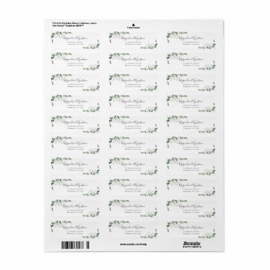 Eucalyptus Greenery Return Address Etiket (Full Sheet)