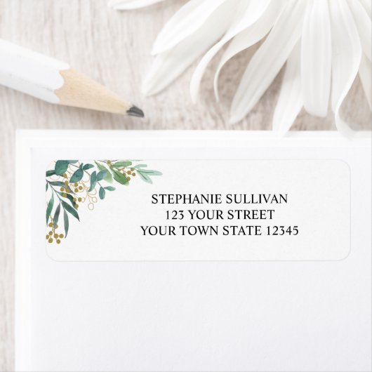 Eucalyptus Greenery Return Address Etiket (Insitu)