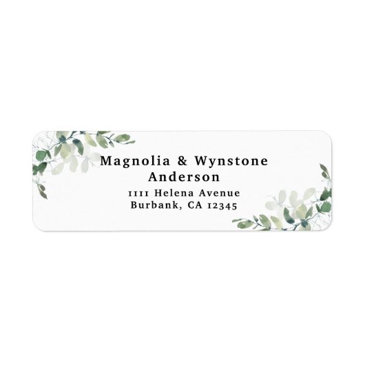 Eucalyptus Greenery Return Address Label (Voorkant)