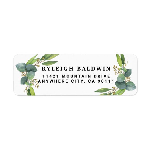 Eucalyptus Greenery Return Address Label (Voorkant)