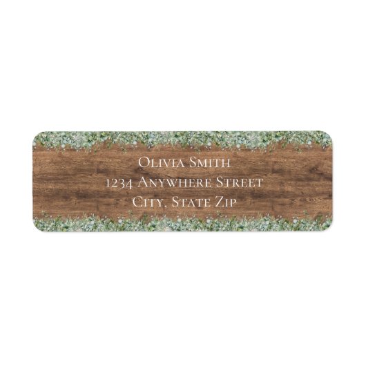 Eucalyptus Greenery Return Address Label | Rustic (Voorkant)