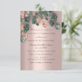 Eucalyptus Greenery Roos Eerste Heilige Communie Kaart (Staand voorkant)