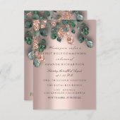 Eucalyptus Greenery Roos Eerste Heilige Communie Kaart (Voorkant / Achterkant)