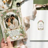 Eucalyptus Greenery Roze Bloemen Save the Date Kaart