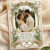 Eucalyptus Greenery Roze Bloemen Save the Date Kaart