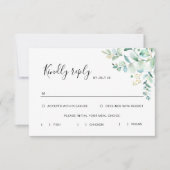 Eucalyptus Greenery Rsvp-kaart met maaltijdopties RSVP Kaartje (Voorkant)