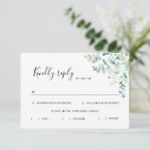 Eucalyptus Greenery Rsvp-kaart met maaltijdopties RSVP Kaartje (Staand voorkant)