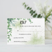 Eucalyptus Greenery RSVP Wedding Response Kaart (Staand voorkant)