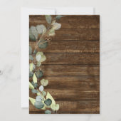 Eucalyptus Greenery Rustic Country Weddenschap Kaart (Achterkant)
