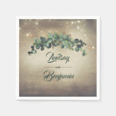 Eucalyptus Greenery Rustic Country Weddenschap Servet (Voorkant)