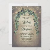 Eucalyptus Greenery Rustic Engagement Party Kaart (Voorkant)