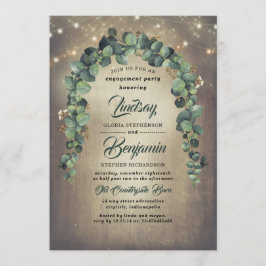 Eucalyptus Greenery Rustic Engagement Party Kaart