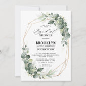 Eucalyptus Greenery Rustic Geometric Vrijgezellenf Kaart (Voorkant)