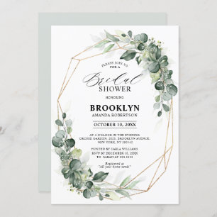 Eucalyptus Greenery Rustic Geometric Vrijgezellenf Kaart