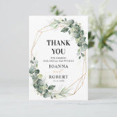 Eucalyptus Greenery Rustic Geometric Wedding Bedankkaart (Staand voorkant)