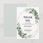 Eucalyptus Greenery Rustic Geometric Wedding Bedankkaart (Voorkant / Achterkant)