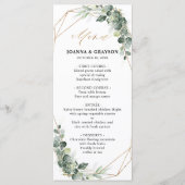 Eucalyptus Greenery Rustic Geometric Wedding Menu (Voorkant)