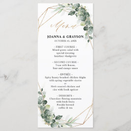 Eucalyptus Greenery Rustic Geometric Wedding Menu