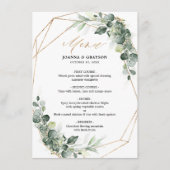 Eucalyptus Greenery Rustic Geometric Wedding Menu (Voorkant)