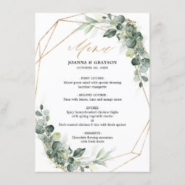 Eucalyptus Greenery Rustic Geometric Wedding Menu