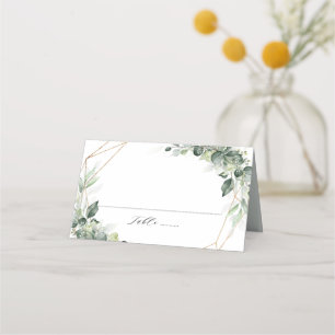 Eucalyptus Greenery Rustic Geometric Wedding Plaatskaartje