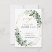 Eucalyptus Greenery Rustic Geometric Wedding RSVP Kaartje (Voorkant)