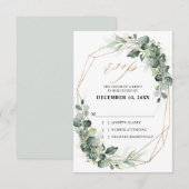 Eucalyptus Greenery Rustic Geometric Wedding RSVP Kaartje (Voorkant / Achterkant)