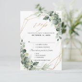 Eucalyptus Greenery Rustic Geometric Wedding RSVP Kaartje (Staand voorkant)