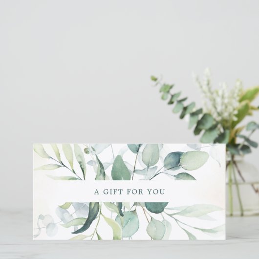 Eucalyptus Greenery Rustic Gift Certificate (Staand voorkant)