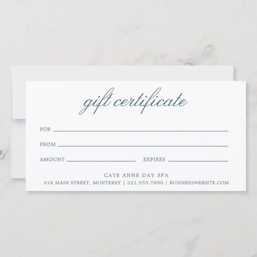 Eucalyptus Greenery Rustic Gift Certificate (Achterkant)