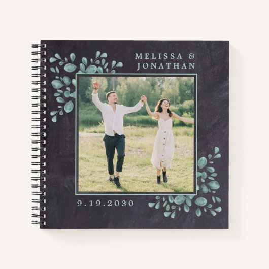 Eucalyptus Greenery Rustic Photo Budget Weddenscha Notitieboek (Voorkant)