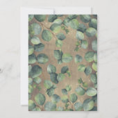 Eucalyptus Greenery Rustic Rehearsal Dinner Kaart (Achterkant)