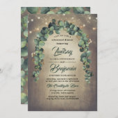 Eucalyptus Greenery Rustic Rehearsal Dinner Kaart (Voorkant / Achterkant)