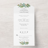 Eucalyptus Greenery Rustic Wedding All In One Uitnodiging (Binnen)