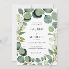 Eucalyptus Greenery Rustic Wedding Invitation Kaart